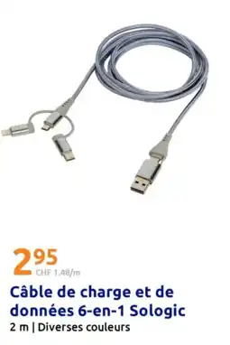 Action Câble de charge et de données 6-en-1 sologic offre