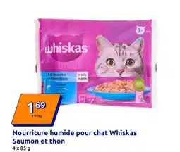 Action Nourriture humide pour chat whiskas saumon et thon offre
