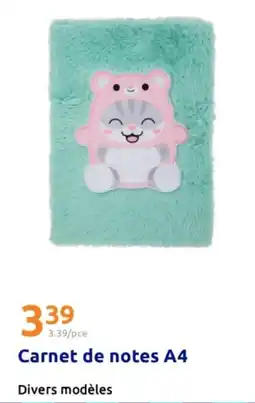 Action Carnet de notes a4 offre