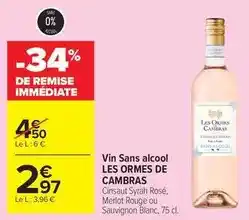Carrefour Market Cambras - vin sans alcool offre