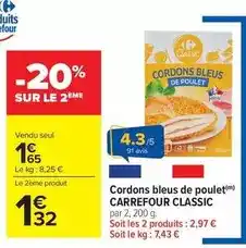 Carrefour Market Carrefour - cordons bleus de poulet classic offre