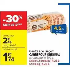 Carrefour Market Carrefour - gaufres de liège offre
