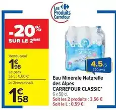 Carrefour Market Carrefour - eau minérale naturelle des alpes offre