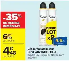 Carrefour Market Dove - déodorant atomiseur offre