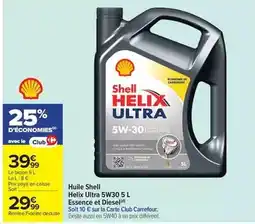 Carrefour Market Shell - huile ultra 5w30 5 l essence et disels offre