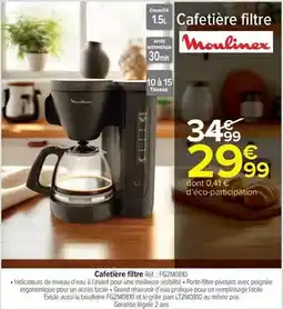 Carrefour Market Moulinex - cafetiere filtre réf. : fg2m0810 offre