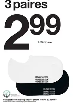 Zeeman Chaussettes invisibles parfaites enfant, femme ou homme offre
