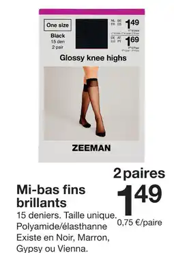 Zeeman Zeeman glossy knee highs offre