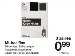 Zeeman Zeeman mi-bas fins offre