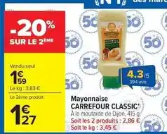 Carrefour Market Carrefour - mayonnaise classic offre