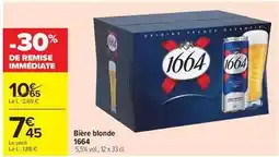 Carrefour Market Kronenbourg - bière blonde 1664 offre