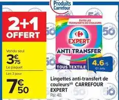 Carrefour Market Carrefour - lingettes anti-transfert de couleurs offre