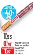 G20 Alfapac - papier cuisson brun en feuille offre