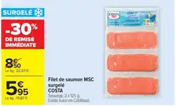 Carrefour Market COSTA Filet de saumon MSC surgelé offre