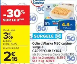 Carrefour Market CARREFOUR EXTRA Colin d'Alaska MSC cuisiné surgelé offre