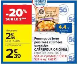 Carrefour Market CARREFOUR ORIGINAL Pommes de terre persillées cuisinées surgelées offre