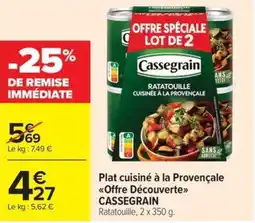 Carrefour Market CASSEGRAIN Plat cuisiné à la Provençale <<Offre Découverte>> offre