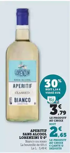 Hyper U Lorenzini - aperitif sans alcool u 0° offre