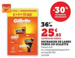Hyper U Venus/gillette - recharges de lames offre