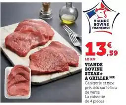Hyper U Viande bovine steak a griller offre