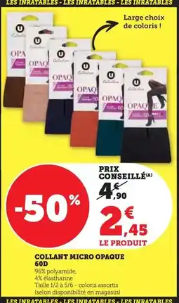 Hyper U U - collant micro opaque 60d offre