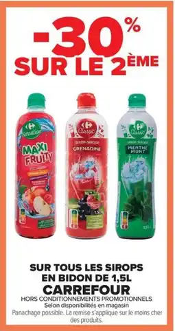 Carrefour Market Sur tous les sirops en bidon de carrefour offre