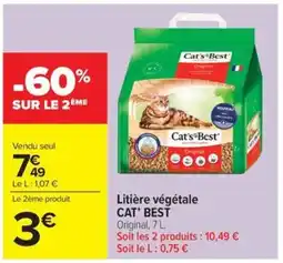 Carrefour Market CAT' BEST Litière végétale offre