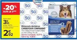 Carrefour Market CARREFOUR COMPANINO Bâtonnets dentaires offre