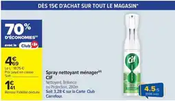 Carrefour Market CIF Spray nettoyant ménager offre