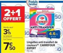 Carrefour Market CARREFOUR EXPERT Lingettes anti-transfert de couleurs offre