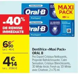 Carrefour Market ORAL B Dentifrice Maxi Pack offre