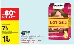 Carrefour Market PALETTE Coloration offre
