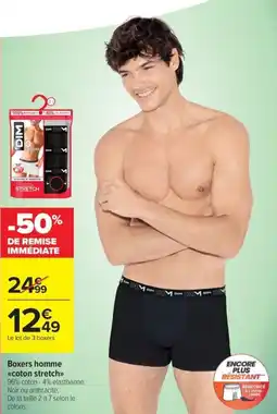Carrefour Market DIM Boxers hommecoton stretch offre