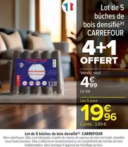 Carrefour Market Lot de 5 bûches de bois densifié carrefour offre