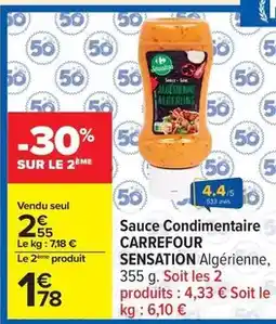Carrefour Drive Carrefour - sauce condimentaire sensation offre