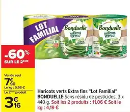 Carrefour Drive Bonduelle - haricots verts extra fins lot familial offre
