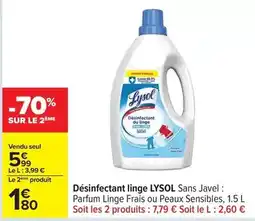 Carrefour Drive Lysol - désinfectant linge offre