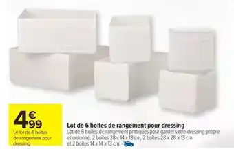 Lot de 6 boîtes de rangement pour dressing