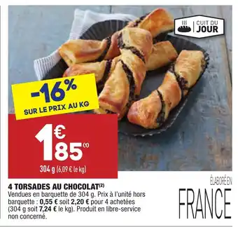 ALDI 4 Torsades Au Chocolat offre