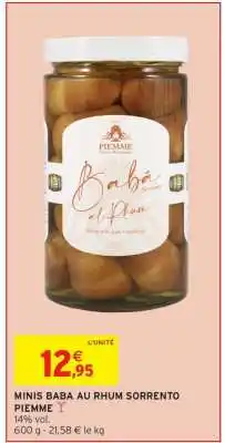 Intermarché MINIS BABA AU RHUM SORRENTO PIEMME offre