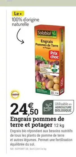 Espace emeraude Engrais pommes de terre et potager offre