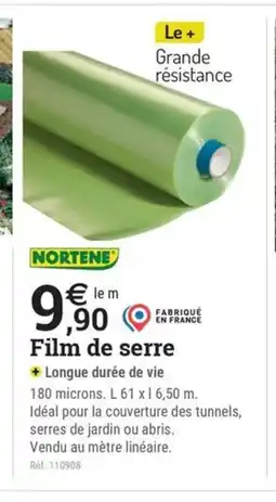 Espace emeraude NORTENE Film de serre offre