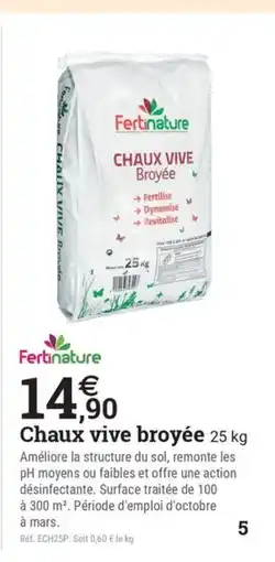 Espace emeraude FERTINATURE Chaux vive broyée offre