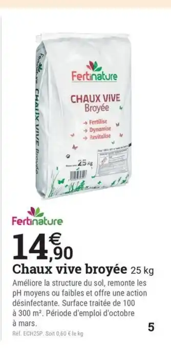 Espace emeraude FERTINATURE Chaux vive broyée offre