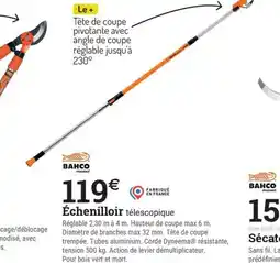 Espace emeraude BAHCO Échenilloir télescopique offre