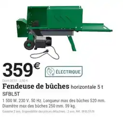 Espace emeraude Fendeuse de bûches horizontale 5 t offre