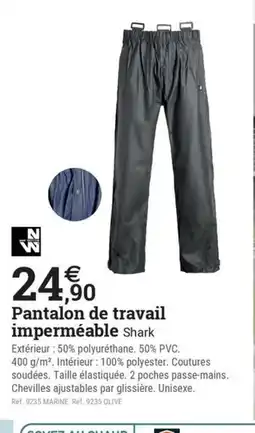 Espace emeraude Pantalon de travail Imperméable Shark offre