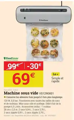 Espace emeraude Machine sous vide VS1290X01 offre