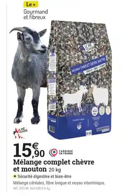 Espace emeraude Mélange complet chèvre et mouton offre