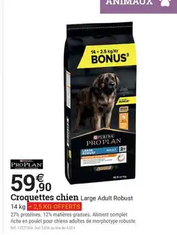 Espace emeraude PRO PLAN Croquettes chien Large Adult Robust offre